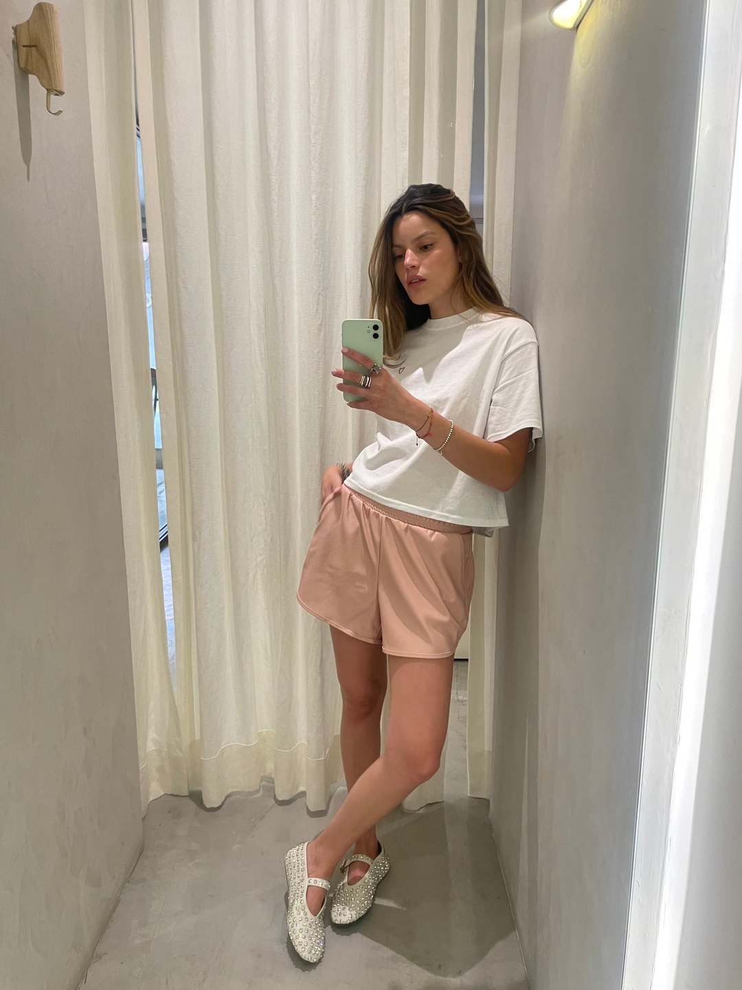 Vienna Vegan Leather Blush Short