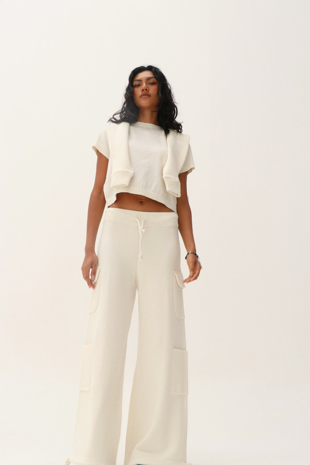 Kenya White Cargo Pants