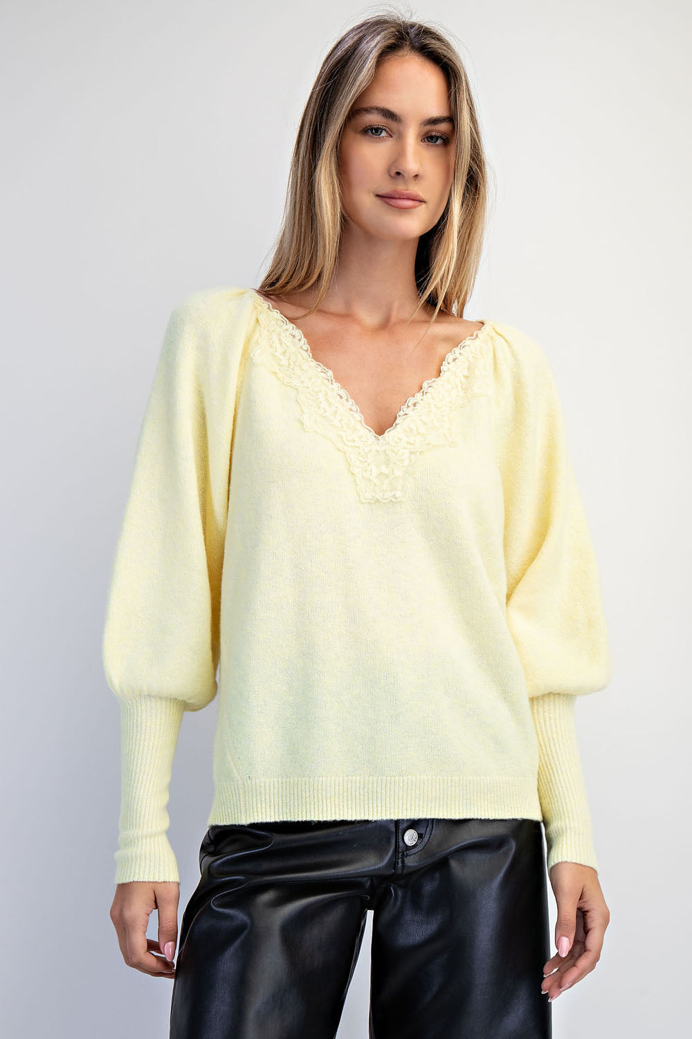 Cadiz Yellow Lace Sweater